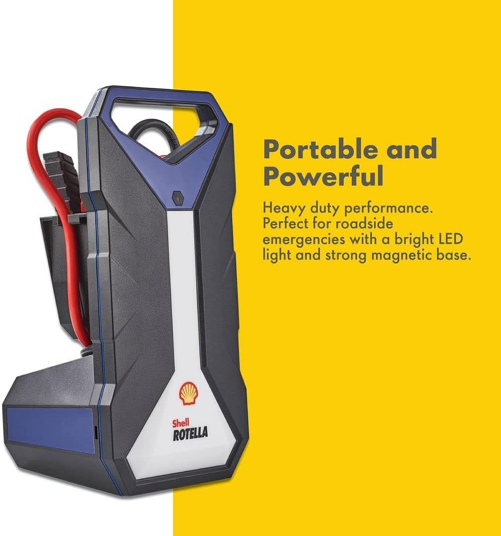 Shell SH924 2000A 12V Portable Lithium Jump Starter for 11-Liter Gasoline and 8-Liter Diesel Engines