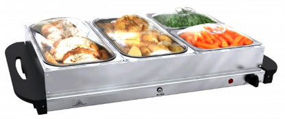 4 Buffet Sections Food Tray Warmer