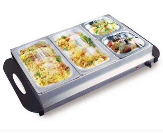 4 Buffet Sections Food Tray Warmer
