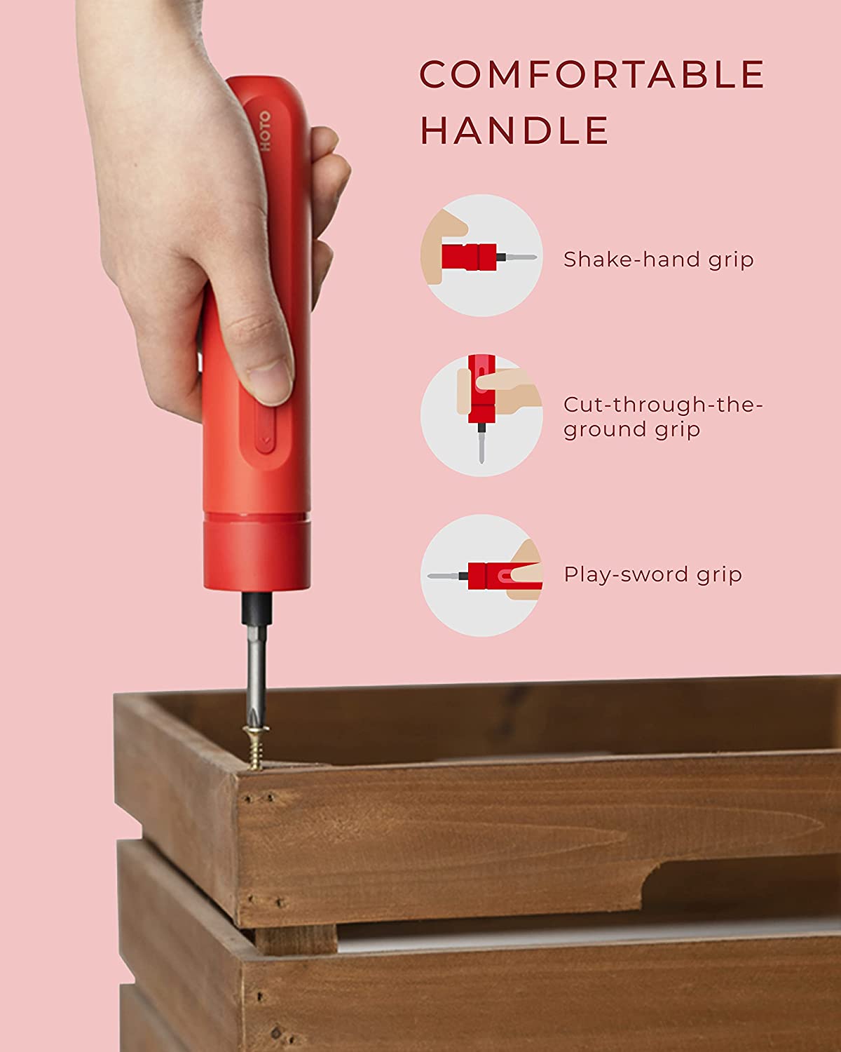 HOTO Li-ion Screwdriver-Lite Red