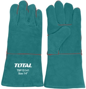 إجمالي القفازات لحام الجلود - 14 "