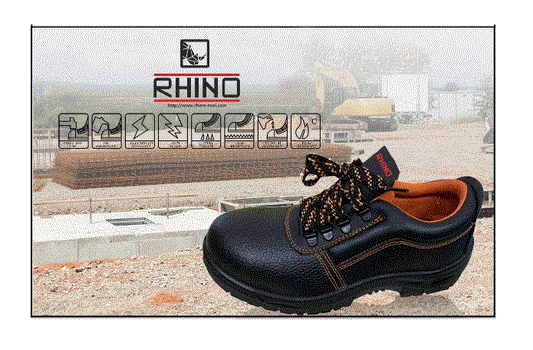 Rhino Waterproof Protective Leather Boots, Shock Absorbing Safety Shoes