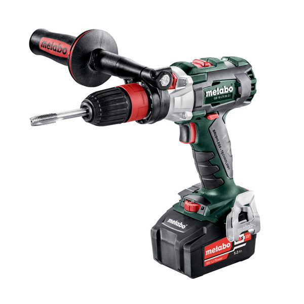 Metabo 18V BL Cordless Drill Tappers 2 × 5.2AH بطاريات LI-ION + شاحن GB 18 LTX BL Q I