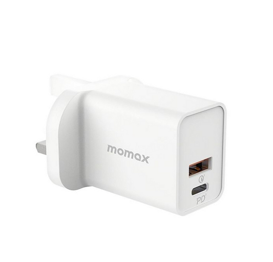 Momax One Plug 30W Dual Port Charger - White