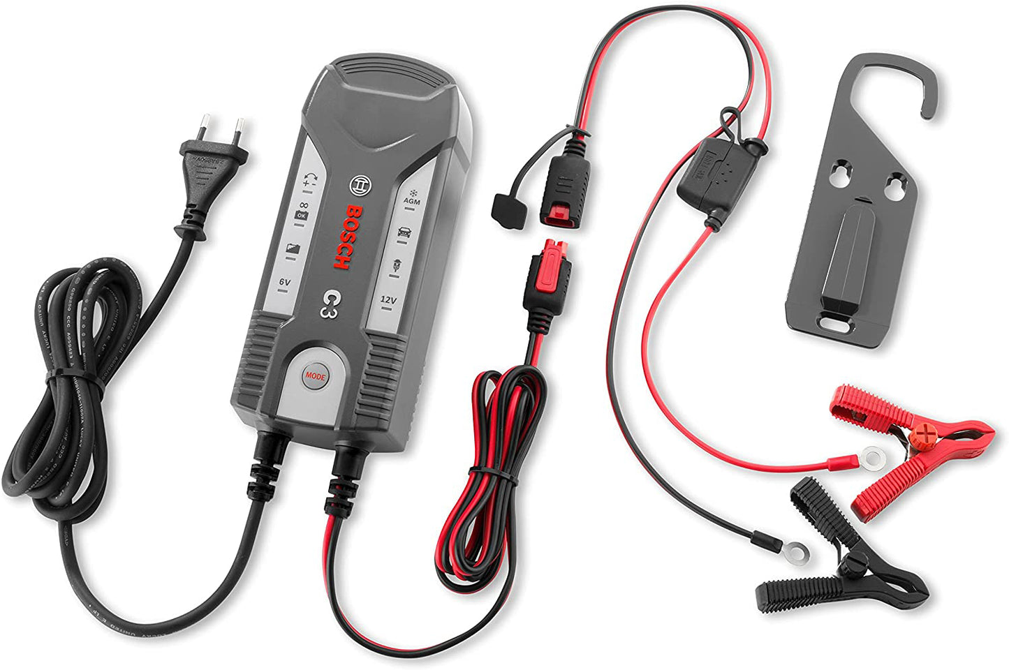 Bosch C3 Fully Automatic 4-Mode 6/12V Smart Battery Charger and Maintainer (3.8 Amps)