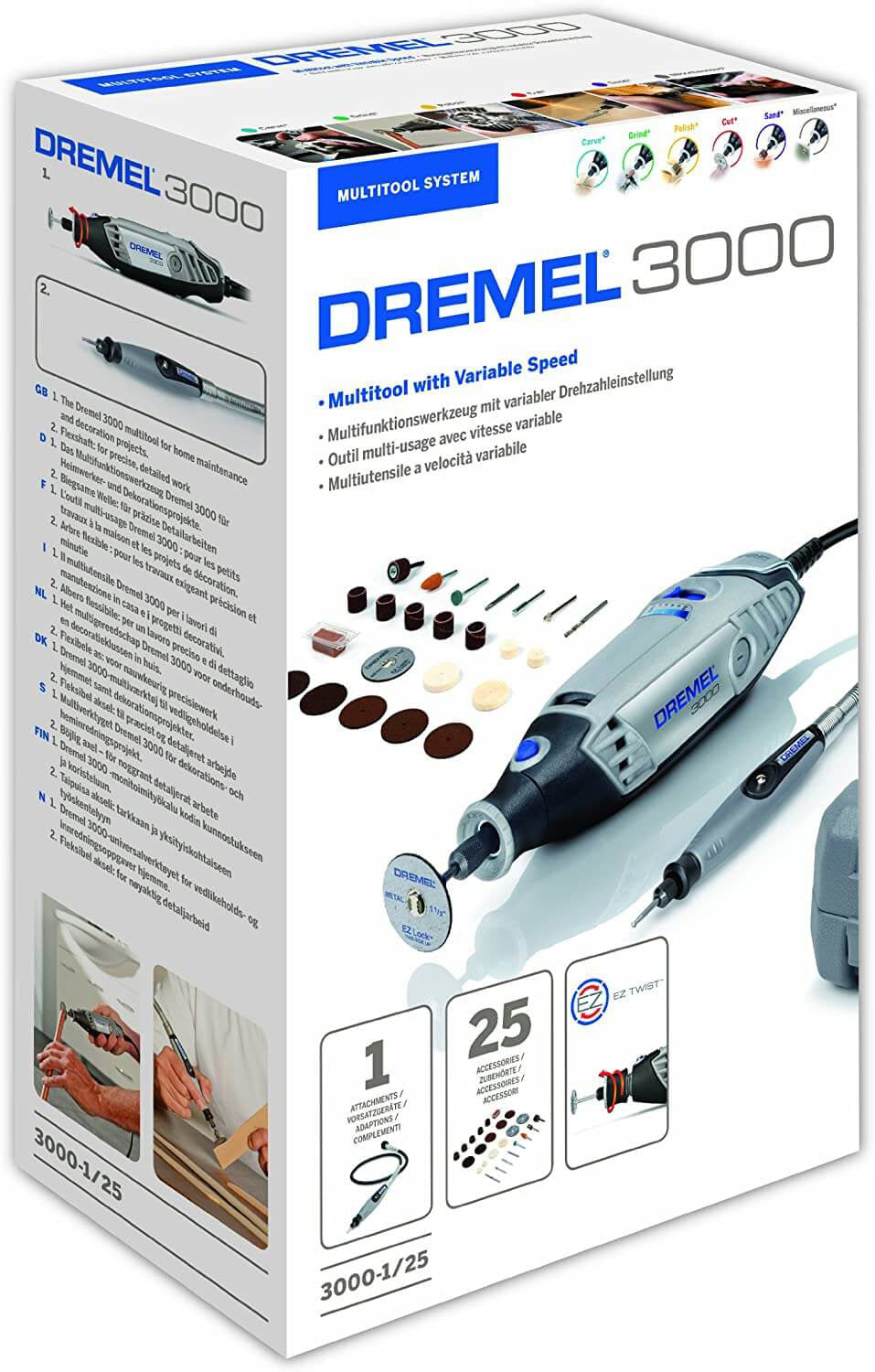 Dremel 3000 Series 1/25 Multi-Tool (130 W) 1 Attachment, 25 Accessories