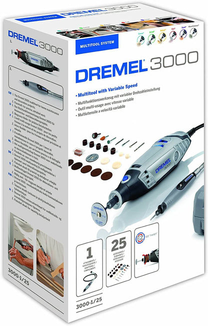 Dremel 3000 Series 1/25 Multi Tool (130 W) 1 مرفق ، 25 ملحقات