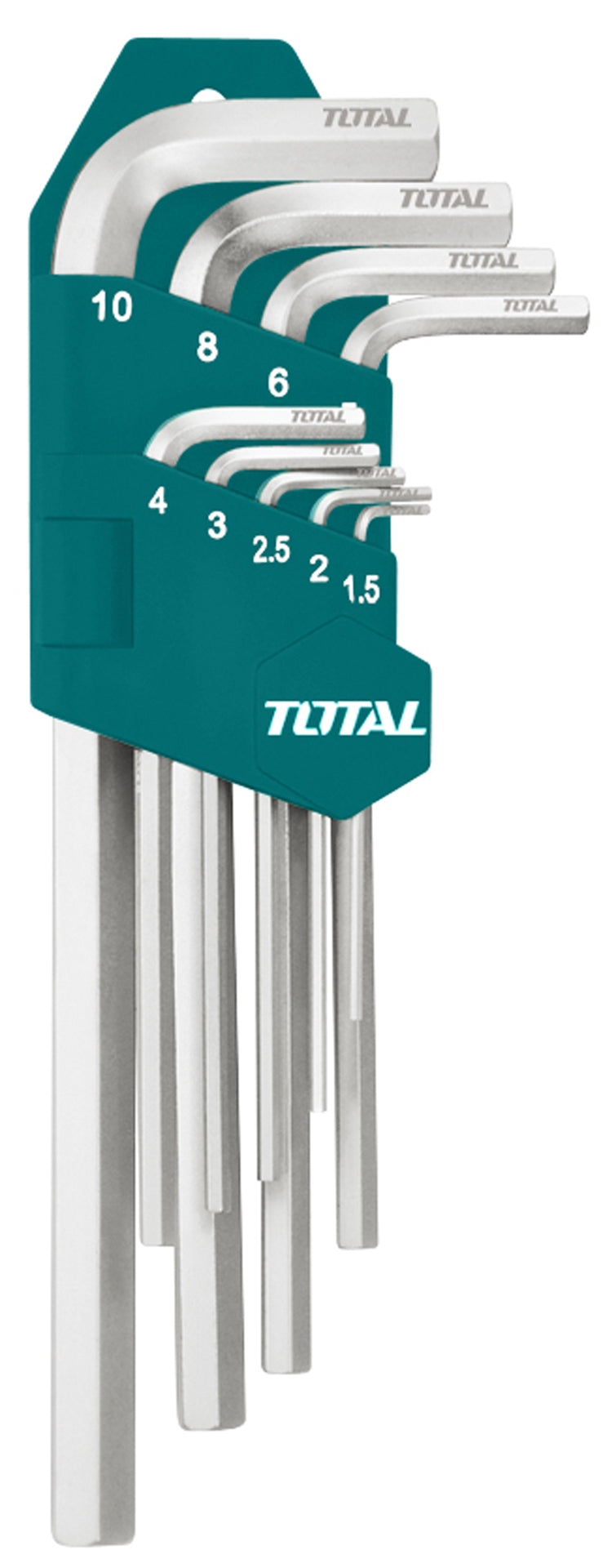 TOTAL Hex Key Set Long Arm (M) - 1.5-10mm (9Pcs)
