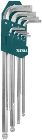 TOTAL Extra Long Ball Point Hex Key Set - (9Pc)
