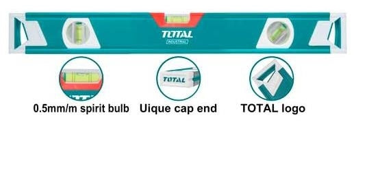TOTAL Spirit Level -1.5mm Aluminium- 60cm