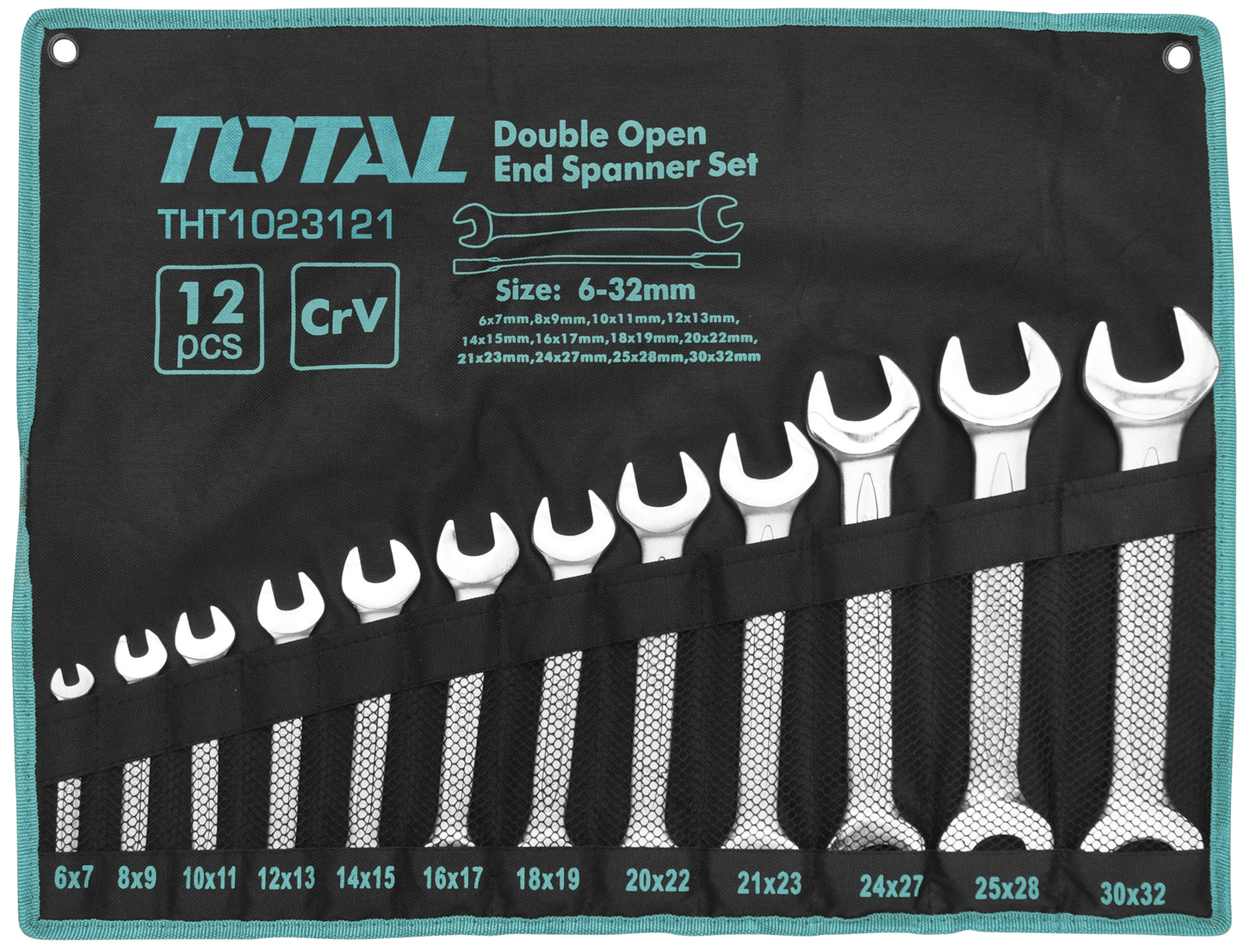 TOTAL Spanner Set Dbl.Opn.End (6-32mm) - 12Pcs