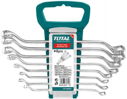 TOTAL Spanner Set Ring Offset (6-22mm) - 8Pcs