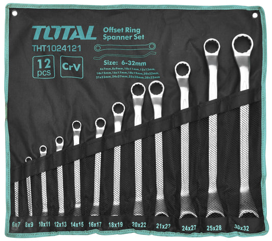 TOTAL Ring Spanner Set (6-32mm) - 12Pcs