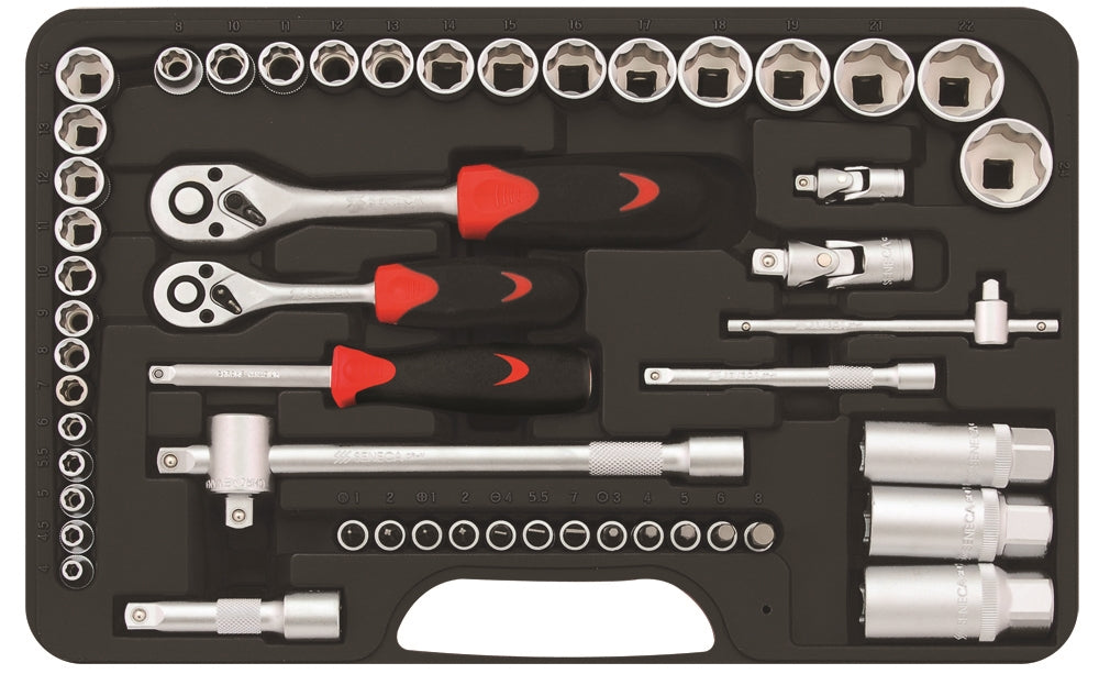 SENECA Socket Wrench Set (1/4" + 3/8"Dr.) - 52Pcs