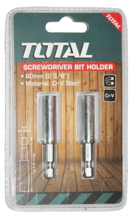 TOTAL Screwdriver Bit Holder Set (2Pcs) - 60mm