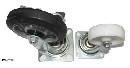 Caster Rubber Wheel Set w/Swivel+Brake+Hub - 150mm
