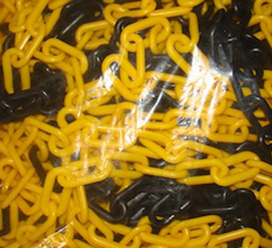 Plastic Chain Yellow/Black (110 g / mtr) - 25 m / Bg