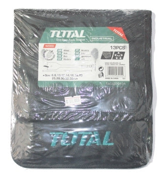 TOTAL Wood Drill Bit Flat Set - 13Pcs