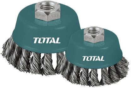 TOTAL Twisted Wire Brush Cup with Nut - 150mm
