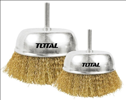 TOTAL Wire Brush Cup with Shank - 50mm (1/4")