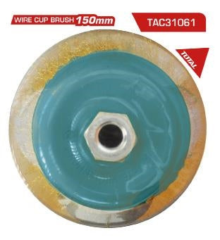 TOTAL Wire Brush Cup with Nut - 100mm