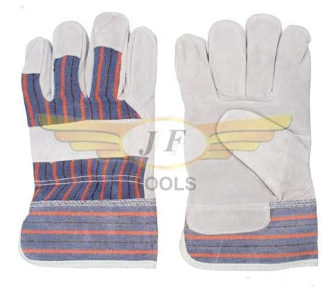 Striped Leather Working Gloves Grade AB Red