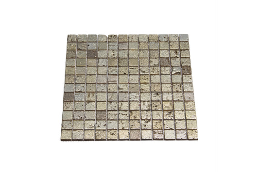 Mosaic 100 ٪ Stone+Gold Plating Sheet298x298mm ، PC23x23 واحد
