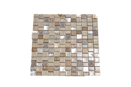 MOSAIC Marb+CeraTile+Shell+Res Sht300x300mm,SglPc23x23x8 15x