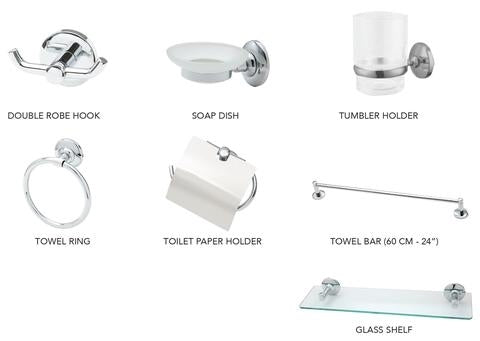 MILANO ROYAL BATHROOM ACCESSORIES A4700 - 7 PC GIFT SET