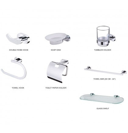 MILANO RUBY BATHROOM ACCESSORIES 6900 SERIES-7 PC GIFT SET