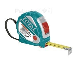 TOTAL Measuring Tape Steel w/Rbr.Cvr. - 3m×16mm