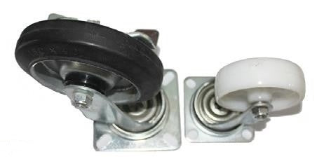 Rubber Wheel Set Fixed+Hub - 125 mm