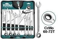 TOTAL Spanner Set Ratchet (8-18mm) - 8pcs