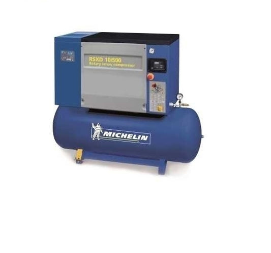 Rotary Screw Air Compressor on tank with dryer & basefoot (RSXD10/500)