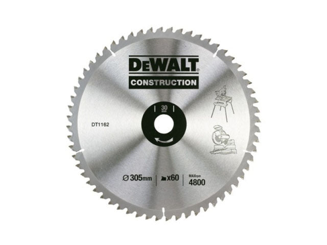 DEWALT DT1162-QZ CONSTRUCTION CIRCULAR SAW BLADE 305MM X 30 X 60T