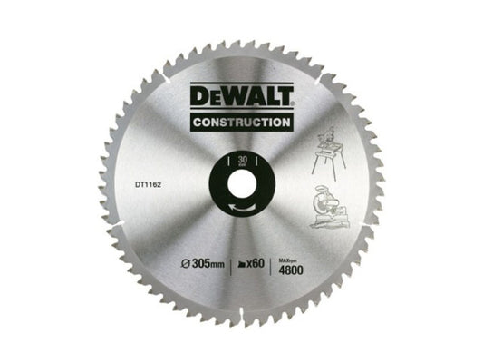 DEWALT DT1162-QZ CONSTRUCTION CIRCULAR SAW BLADE 305MM X 30 X 60T