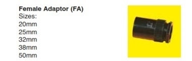 50mm uPVC FEMALE ADAPTOR ELECT.(BK)