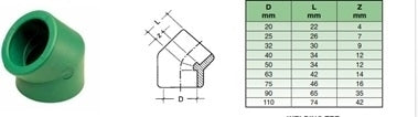 20mm PPR WELDING BEND 45°