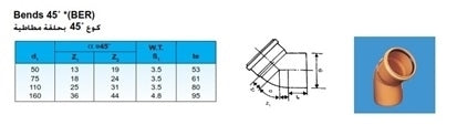 110mm uPVC SEWAGE BEND 45° R/R (OR)