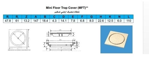 110mm uPVC MINI FLOOR TRAP COVER (BEIGE)