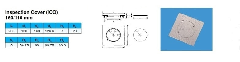 160x110mm upvc التفتيش غطاء اللون الأبيض