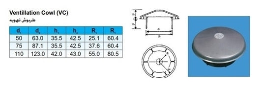 110mm uPVC VENTILATION COWL (GY)