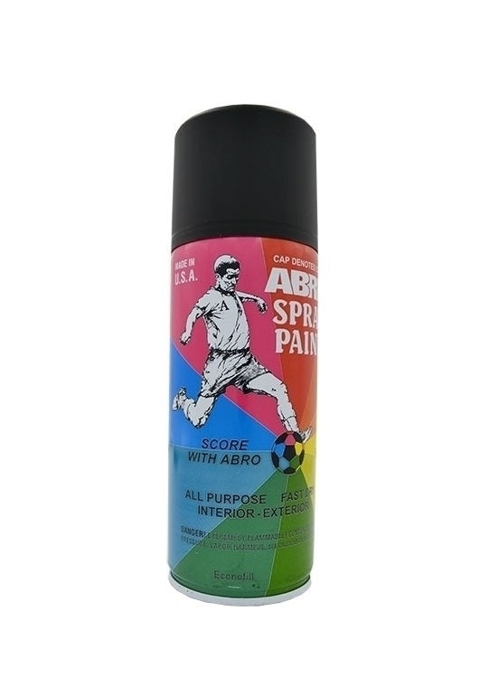 Abro 12 Flat Black Spray Paint (12 pcs لكل كرتون)