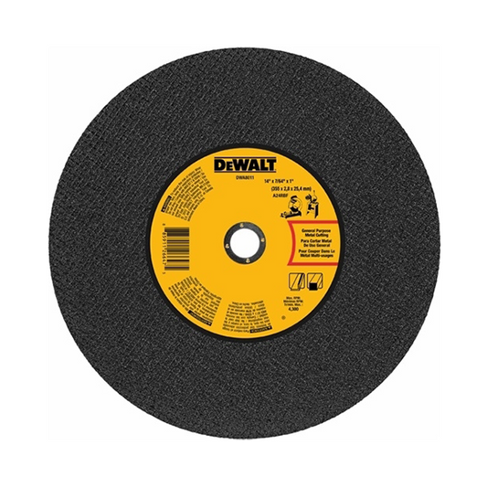 DEWALT DWA8011 14" X 7/64" X 1" GENERAL PURPOSE CHOP SAW WHEEL-METAL