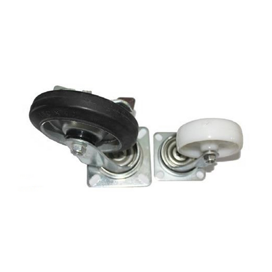 Caster Rubber Wheel Set w/Swivel+Hub - 125mm