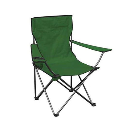 كرسي أخضر قابل للطي في الهواء الطلق