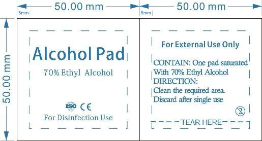 Disinfectant Alcohol Prep Pads, Sterile Alcohol Swabs, 6x6 cm