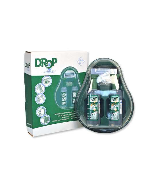 CPS 202 Drop Eye Wash Station, Sterile Saline Solution 500mlx2 Bottles, Eye Cups and a Mirror
