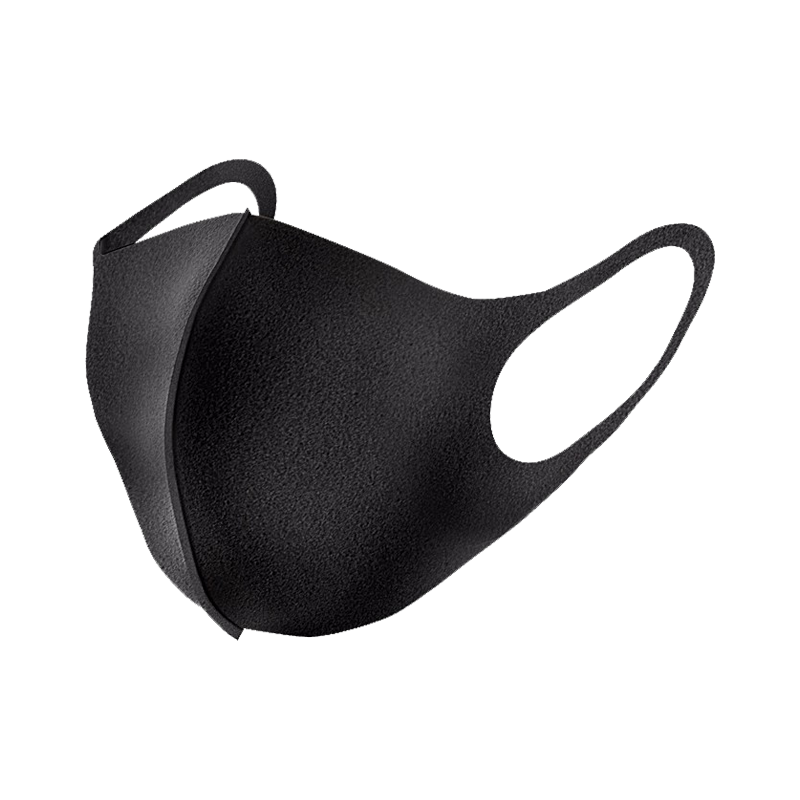 Knitted Fabric Black Face Mask for Adults, 12pcs
