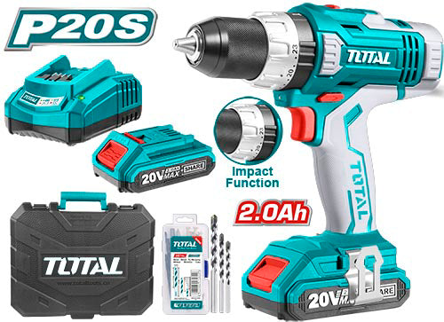 TOTAL Lithium-Ion impact drill 20V (Plateform Series)